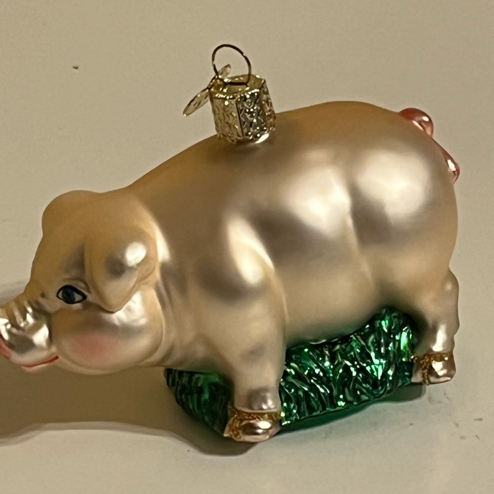 Old World Christmas Pig Ornament Blown Glass ￼￼ - Picture 2 of 13